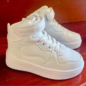 White hi-top sneakers